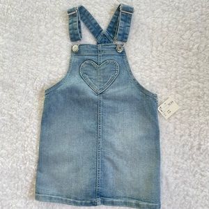 H&M Kids Denim Heart Overall Dress — NWT Toddler Girl Denim Dress